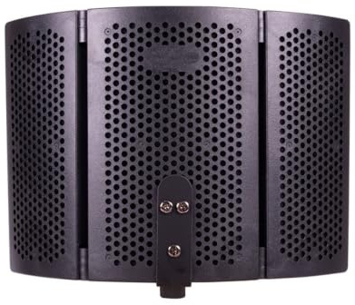 Écran D'isolation du Microphone Pliable Noir, du Bruit | Abs et Mousse, Bloque les Projections de Salive, Format au Sol, pour Enregistrement en Studio