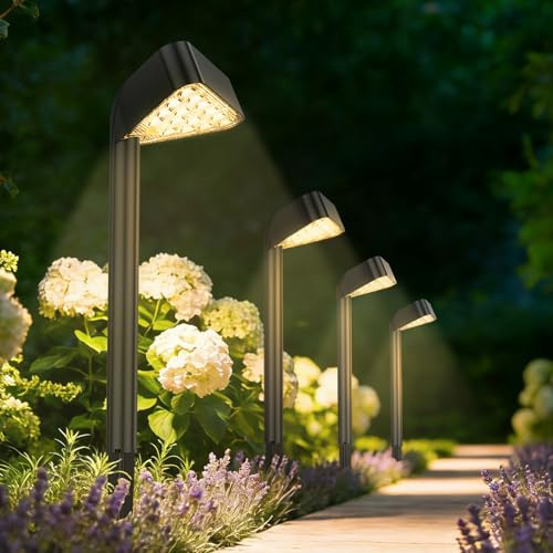 Soiarllt Solarlampen für Außen Garten, 8X15 LEDs Hell Gartenleuchten Solar | 12-14H Lange Laufzeit & Auto On/Off, Moderne Solarleuchten Garten Winterfest für Rasen, Terrasse, Hof, Gehweg, Garten Deko