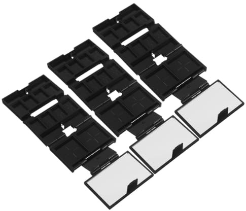 Palette Cosmetica Vuota Pieghevole 3 Pezzi, Nero, 3 Scomparti | Mini Formato 5,80x4,10x2,00cm, Chiusura con Specchio, Contenitore per Fondotinta e Fard, Uso Urbano