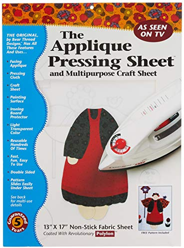 Bear Thread Applique Pressing Sheet 13in x 17in, White