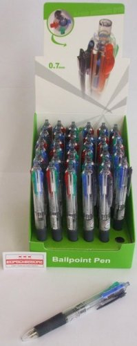 Kugelschreiber mit 4 farbigen Minen | Vierfarb-Kuli