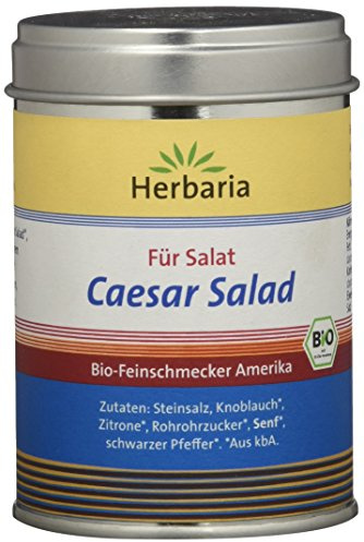 Herbaria Caesar Salad Gewürzmischung für Salat, 1er Pack (1 x 120 g Dose) - Bio