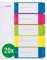 Leitz Register für A4, 20er Pack, PC-beschriftbares Deckblatt und 5 Trennblätter, Taben mit Zahlenaufdruck 1-5, Überbreite, Mehrfarbig, Polypropylen, WOW, 12410000
