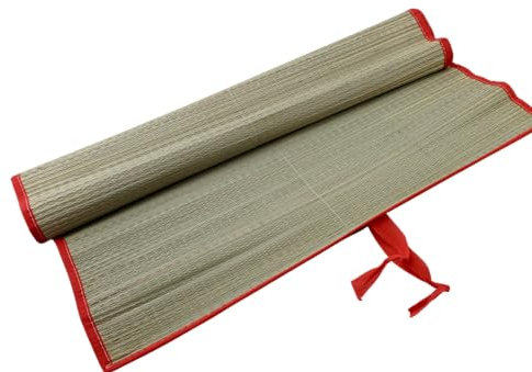 Tapis de plage en paille tissée pour yoga, pique-nique, camping, fête