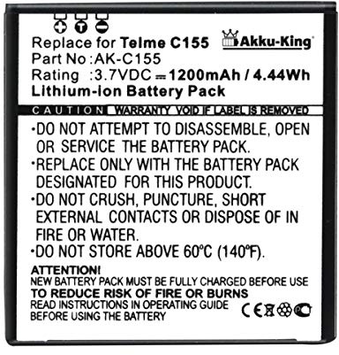 Akku-King Akku kompatibel mit Emporia AK-C155 - Li-Ion 1200mAh - für C155, Telme C155