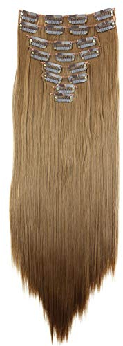CAISHA XXL 50cm 8 Teile Set CLIP IN EXTENSIONS Nicole Haarverlängerung Haarteil Glatt Dunkelblond CES107