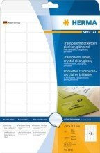 Herma Etiketten transparent glasklar A4 45,7x21,2 mm transparent klar Folie gl nzend 1200 St.