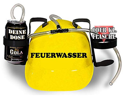 Trinkhelm Spaßhelm mit Printmotiv - Feuerwasser - 51604 - versch. Farben zur Wahl Farbe gelb