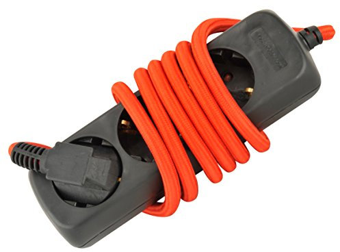 UNITEC TSD 3fach 1,4m Textilkabel rot/schwarz