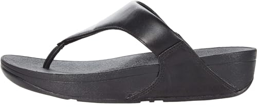 Fitflop Lulu Toe Post-Leather, Sandalias con Plataforma Mujer, Negro (Black), 39 EU