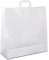 Papiertüten weiß mit Flach-Henkel I 50 Stk. 45+17x47cm I Papiertragetasche für Einzelhandel, Hochzeit, Geburtstag, TO-GO I Geschenktüten aus Kraftpapier I HUTNER