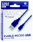 FRTEC - Cable de carga Micro USB A USB, Color Azul, compatible con el mando Dualshock de Playstation 4
