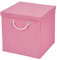 Stick&Shine 1x Aufbewahrungs Korb Rosa Faltbox 15 x 15 x 15 cm Regalkorb faltbar mit Kordel und mit Deckel
