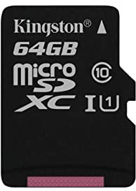 Kingston SDCS/64GB MicroSD Canvas Select Geschwindigkeiten der Klasse 10 UHS-I – bis zu 80 MB/s Lesezugriff (mit SD-Adapter)- Erwecken Sie HD-Videos zum Leben