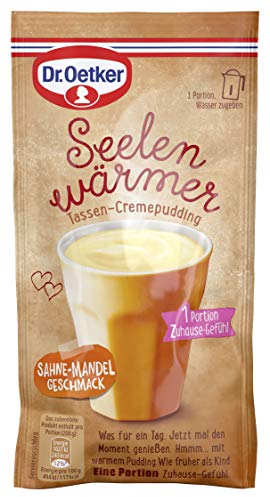 Dr. Oetker Seelenwärmer Tassen-Cremepudding Sahne-Mandel-Geschmack 10er Pack. 10 x 58 g Vegetarisches Dessertpulver für die schnelle Zubereitung einer Cremepudding -Nachspeise.