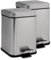 Harbour Housewares 3L Bathroom Bins - Brushed - Pack of 2 - Square Stainless Steel Pedal Bin Slim Kitchen Rubbish Trash Can Garbage Dustbin with Lid and Inner Liner Bucket