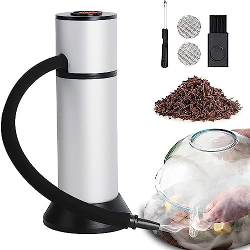 BORUIT Fumeur Portable Infusion Fumée Fraîche pour Améliorer Le Goût Smoke à Pistolet Portatif avec des Copeaux De Bois pour La Nourriture, La Viande, Les Fromages