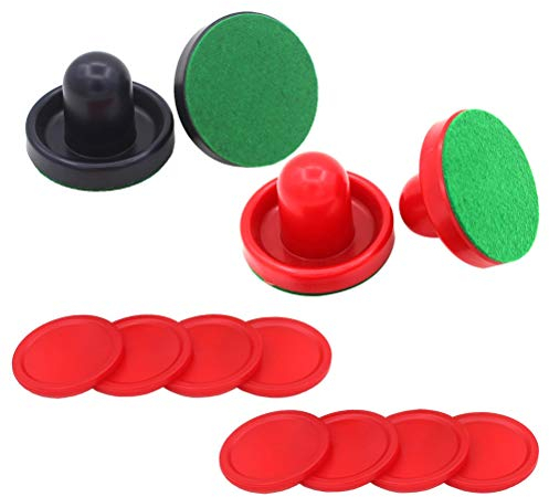 Toyvian 16 Stücke Airhockey Pusher und Drücker für Air Hockey Tisch Spiel 76 MM Air Hockey Zubehör (Rot Dunkelblau)