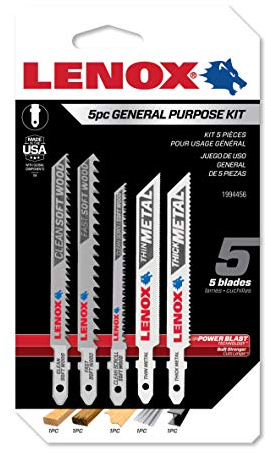 LENOX Tools 1994456 T-Shank General Purpose Jig Saw Blade Assortment, 5Piece