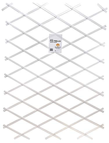 RUDDINGS WOOD White Expanding PVC Garden Trellis 200cm x 100cm Plastic Wall Expandable Climbing Plant Support Trellises