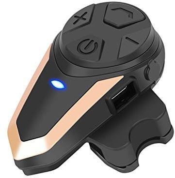 BETOWEY Intercom Moto, BT-S3 Kit Bluetooth Casque Moto avec Radio FM Musique (Or)