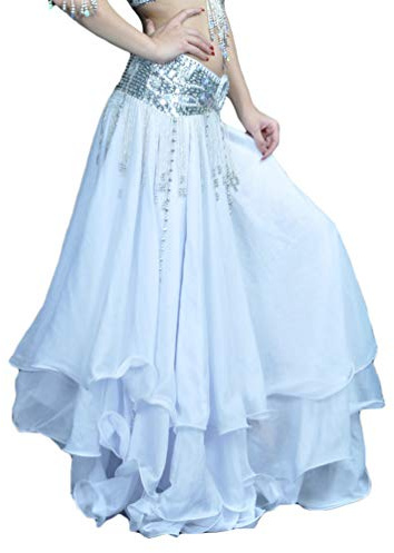 Damen Bauchtanz Rock Dreischichtige Chiffonrock Tanzrock Schwingen Tanz Rock