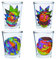 Silver Buffalo RM131064 4 Stück. 42,5 g 4 x 18 Mini-Glas-Set, Grün/Rot
