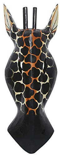 WORU Maske Giraffe, wahlweise 30 cm oder 50 cm Länge, Holz-Maske aus Bali, Wandmaske (30 cm)
