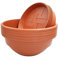 Plastard Pflanzschale mit Untersetzer im 5er Set in Terrakotta 40 cm Durchmesser große runde Blumenschalen aus Kunststoff für Garten Terrasse Wohnung für Aussen und Innen Schalen Pflanztopf