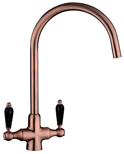 Astini Colonial Antique Copper & Black Ceramic Handle Kitchen Sink Mixer Tap