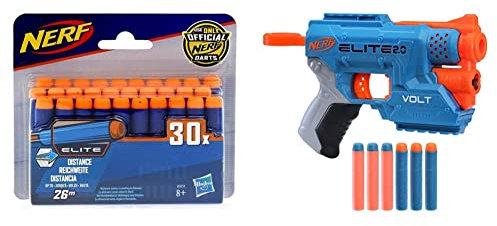 Hasbro Nerf Elite 2.0-Volt SD-1 (blaster con raggio puntatore Luminoso e 6 dardi inclusi) ini da 8 anni in su, E9952EU4 & Nerf Elite Ricarica da 30 dardi
