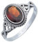 mantraroma Ring Silber Damen Granat facettiert Edelstein rot ausgefallen verspielt