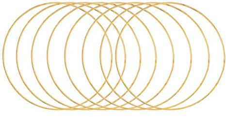 10 Stücke Metallringe,Gold DIY Dreamcatcher Runde Metall Hoop Ring Handgemachtes Zubehör für Geschenk Dekor