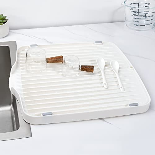 YOHOM Abtropfbrett für Unterbauspüle Abtropfbrett Kunststoff Abtropfbrett für Küche Theke Utility Abtropfbrett 35 cm L x 33,5 cm B x 2,8 cm H