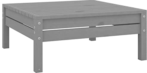vidaXL Garten Fußhocker, Modular Gartenmöbel Lounge, Sitzhocker Hocker für Garten Terrasse Balkon, Holzhocker Gartenhocker, Grau Massivholz Kiefer