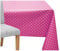 Spotted Wipe Clean Tablecloth PVC Table Cloth Vinyl Waterproof Fabric Table Protector For Kitchen Dining Table (140 x 250 cm, Hot Pink)