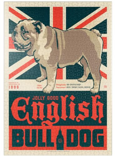MyPuzzle English Bulldog, Vintage Poster - Premium 1000 Teile Puzzle - MyPuzzle Sonderkollektion von Anderson Design Group