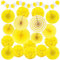 Recosis Gelb Party Dekoration: Pompoms, Fcher, Girlande fr Fiesta, Taufe, Mdchen, Babydusche, Hochzeit, Geburtstag, Festival