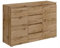 VBChome Kommode mit 4 Schubladen und 2 Türen 120 x 40 x 97 cm Eiche Wotan Grifflose Schubladenkommode Mehrzweckschrank für Flur Schlafzimmer Wohnzimmer Kommode mit 4 Schubladen und 2 Türen Eiche