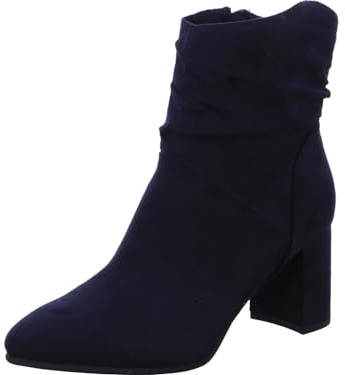 MARCO TOZZI Damen Stiefeletten mit Absatz Spitz mit Reißverschluss, Blau (Dk.Navy), 41 EU