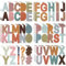 232PCS 24 Blatt Buchstaben Aufkleber, 6cm Alphabet Aufkleber Selbstklebende Großbuchstaben Aufkleber Schriftart Klebeaufkleber für Scrapbook Basteln Briefkasten Tafel (Böhmische Farben)