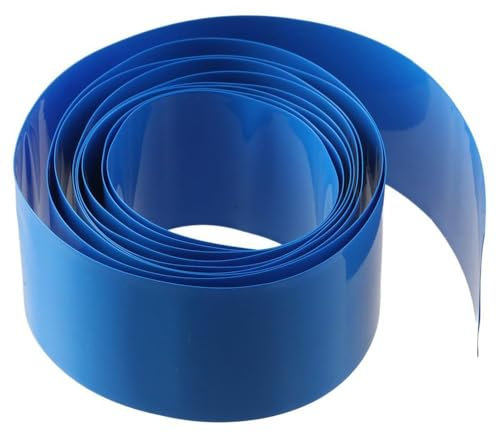 AllGIFT Schlauch-Kabelhülsen, 2 m, Isolierung, PVC, Schrumpfschlauch, blaue Schrumpfhüllen für Akku-Pack