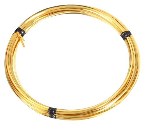PATIKIL Alambre Cuadrado de Latón de 18 Calibres/1mm 5 metros Alambre de Latón Duro y Flexible para Hacer Joyas manualidades Envoltura de Pendientes Decoración de Arte Latón