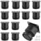 SINJEUN 12 Pcs 50mm Black Adjustable Furniture Legs, 2 Inch Metal Height Adjustable 0-15mm with 48 Screws, Feet for Sofa, Bed, Cabinet