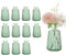 Avmvnvc Kleine Glasvasen - 12er Set Kleine Vasen für Tischdeko Hochzeit - Vintage Stil Deko Vasen Set - Mini Glasvasen für Tischdeko,Grün