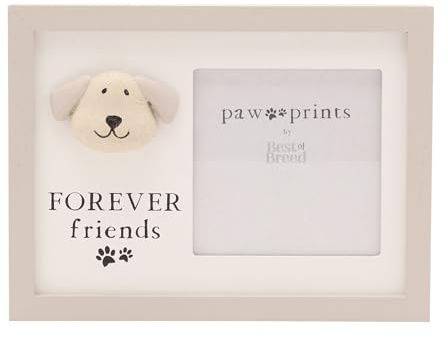 Dog Photo Frame with 3D Pebble Design Best of Breed Pet Forever Friends Memorial Frame
