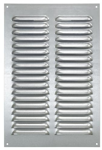 Rejilla de ventilación galvanizada con red de protección contra insectos (20 x 30 cm)