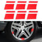 deemars 6PCS Autocollants pour Voiture pour Taille 18 - 21, Accessoires de Décoration de Jantes de Pneus, Bandes de Jantes Imperméables Universelles pour Camion SUV Voiture Vélo Moto (Rouge)