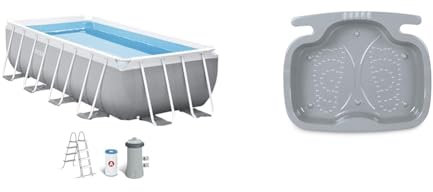 Intex kit Piscine Prism Frame rectangulaire Angulaire Tubulaire (l) 4,00 x (l) 2,00 x (h) 1,00m & 29080 - Pediluve Coloris aléatoire