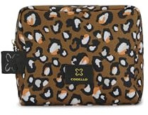 CODELLO Damen Kosmetiktasche aus recyceltem Polyester mit Leoparden-Muster